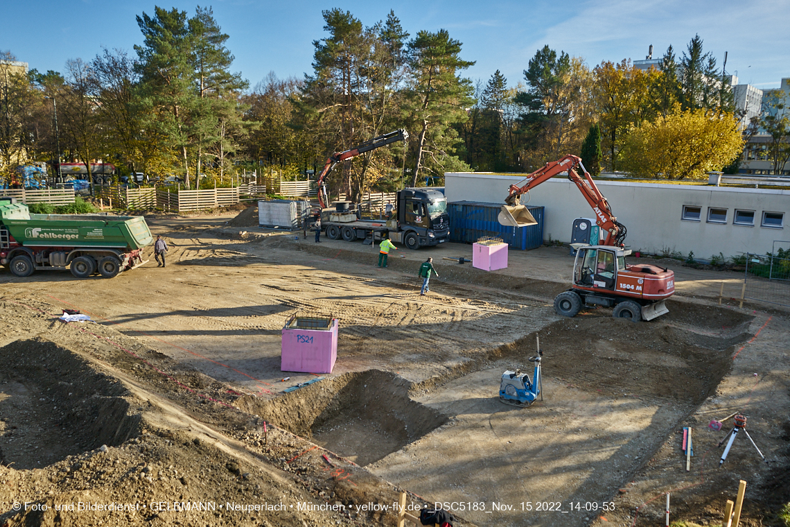 15.11.2022 - Baustelle an der Quiddestraße Haus für Kinder in Neuperlach